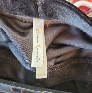 Velvet White Stag Black Elastic Waist Wide Leg Pants